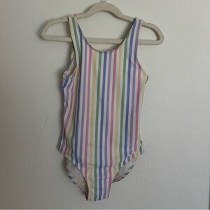 Girls GAP striped one piece bathing suit